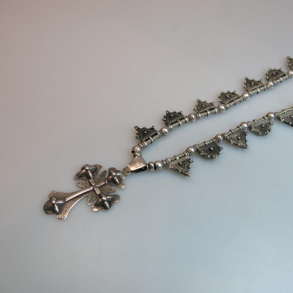Ethiopian Silver Fringe Necklace