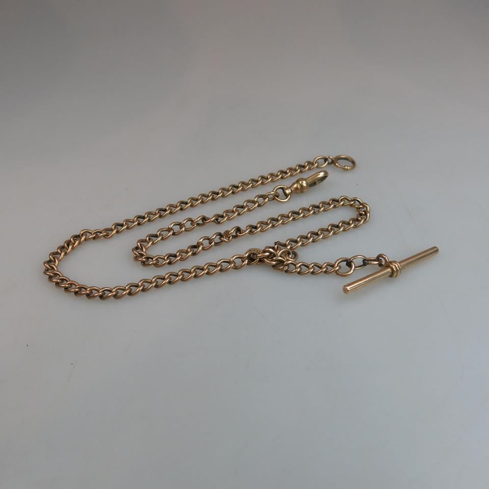 14K Yellow Gold Curb Link Watch Chain 