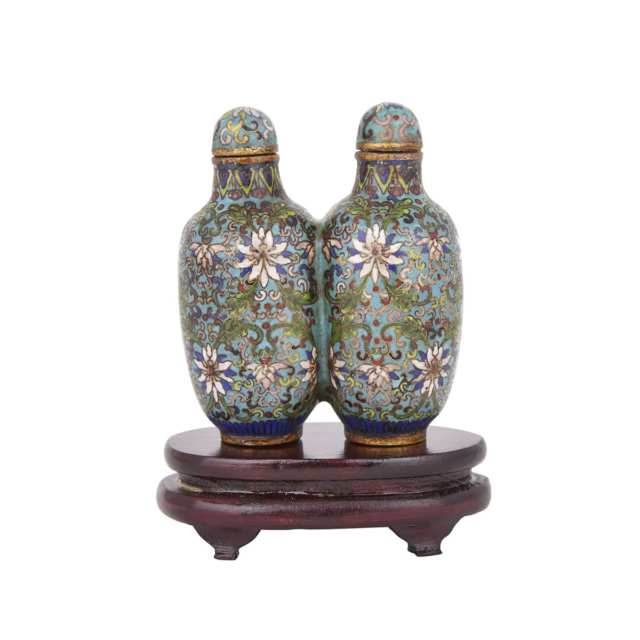 A Cloisonné ‘Double Vase’ Snuff Bottle, Late 19th Century