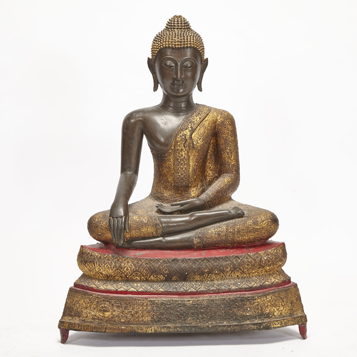 Thai Gilt Lacquered Bronze Buddha, 19th Century