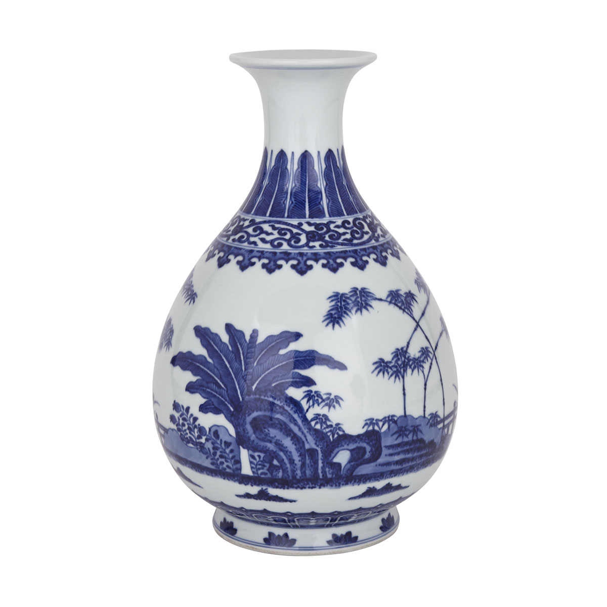 Blue and  White Yuhuchun Vase, Qianlong Mark