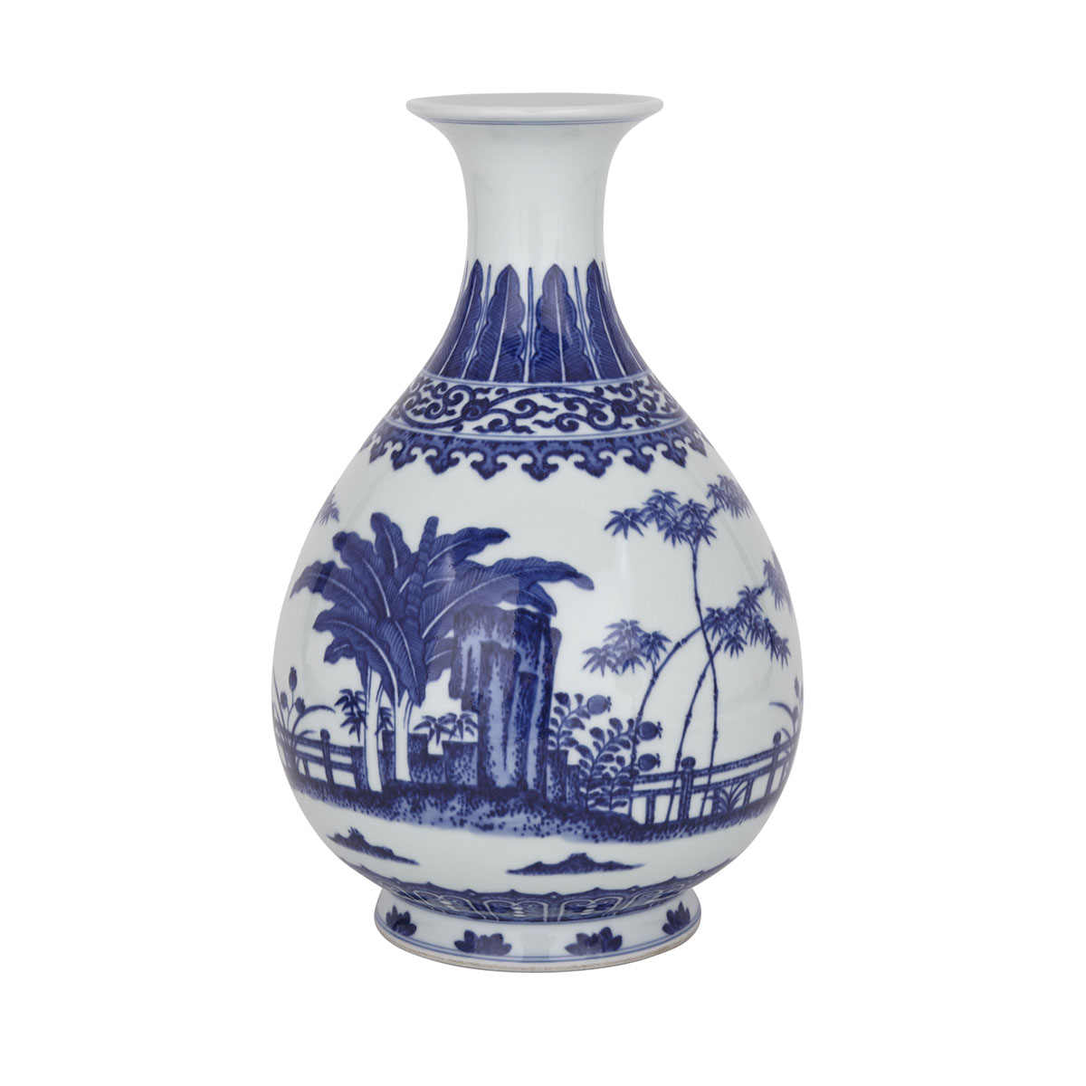 Blue and  White Yuhuchun Vase, Qianlong Mark