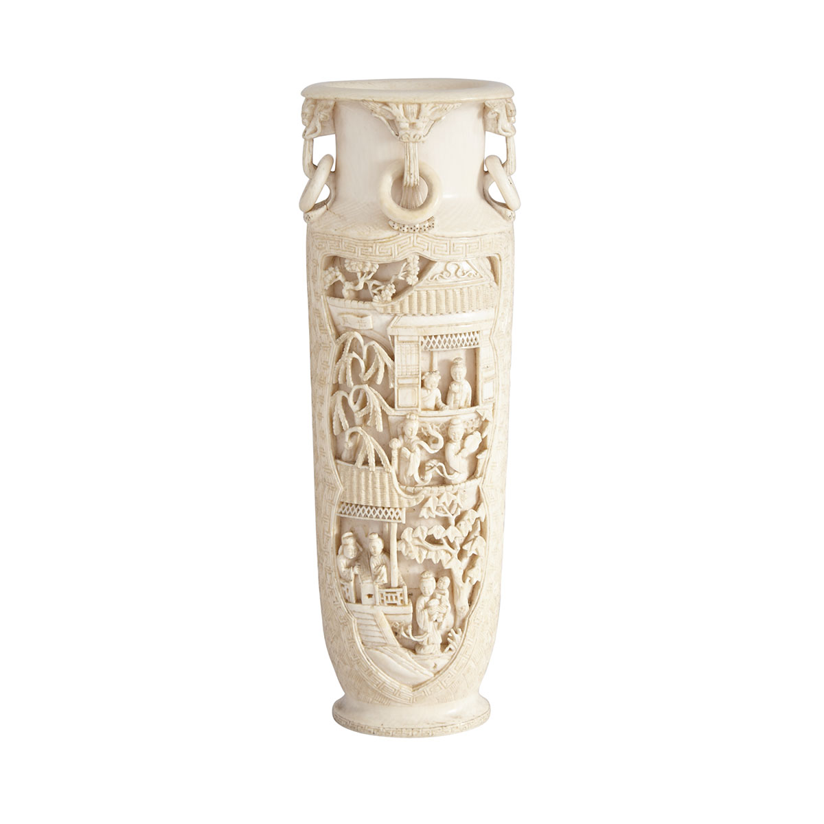 A Carved Ivory Vase, Circa 1940