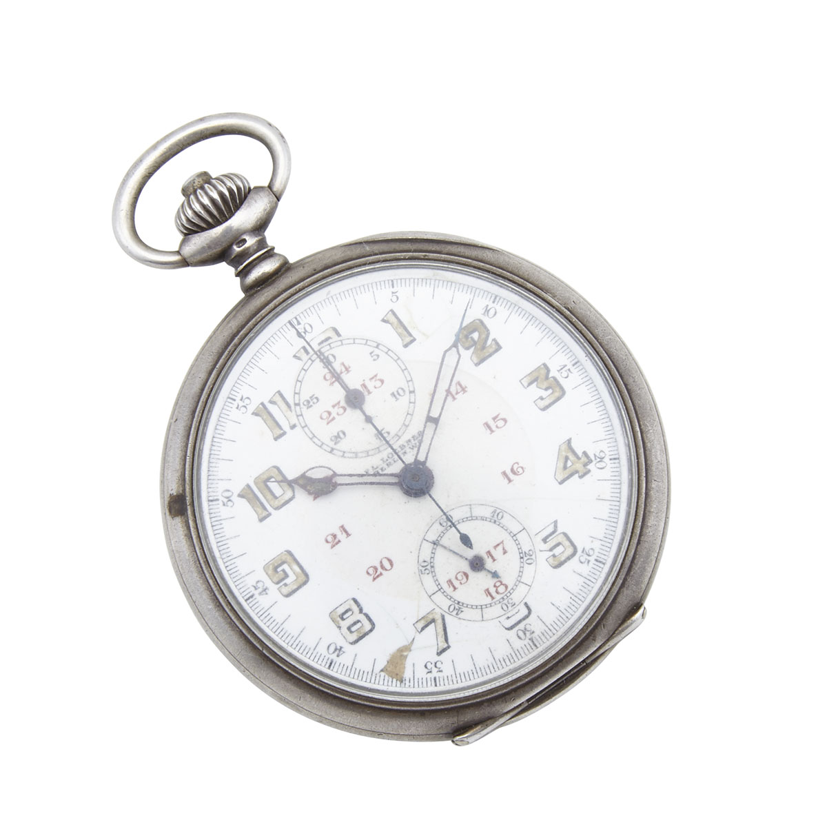F.A.Löbner Of Berlin Reichsmarine Of The Weimar Republic Openface Pocket Watch With Chronograph
