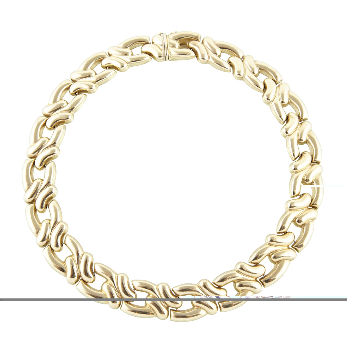 Italian 14k Yellow Gold Link Choker Necklace