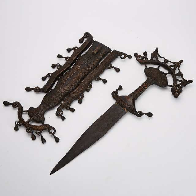 African Ceremonial Short Sword, possibly Benin or Akan, West Africa
