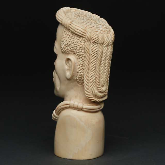 African Carved Ivory Male Bust