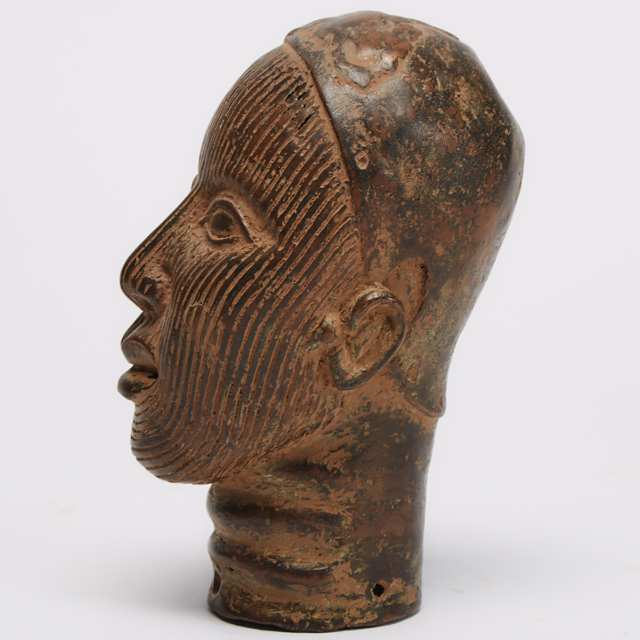 Bronze Ife Head of a Oni (king), Nigeria, West Africa