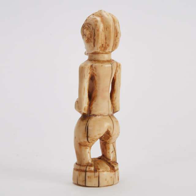 Songye Carved Ivory Standing Female Figure, Democratic Republic of Congo, Central Africa