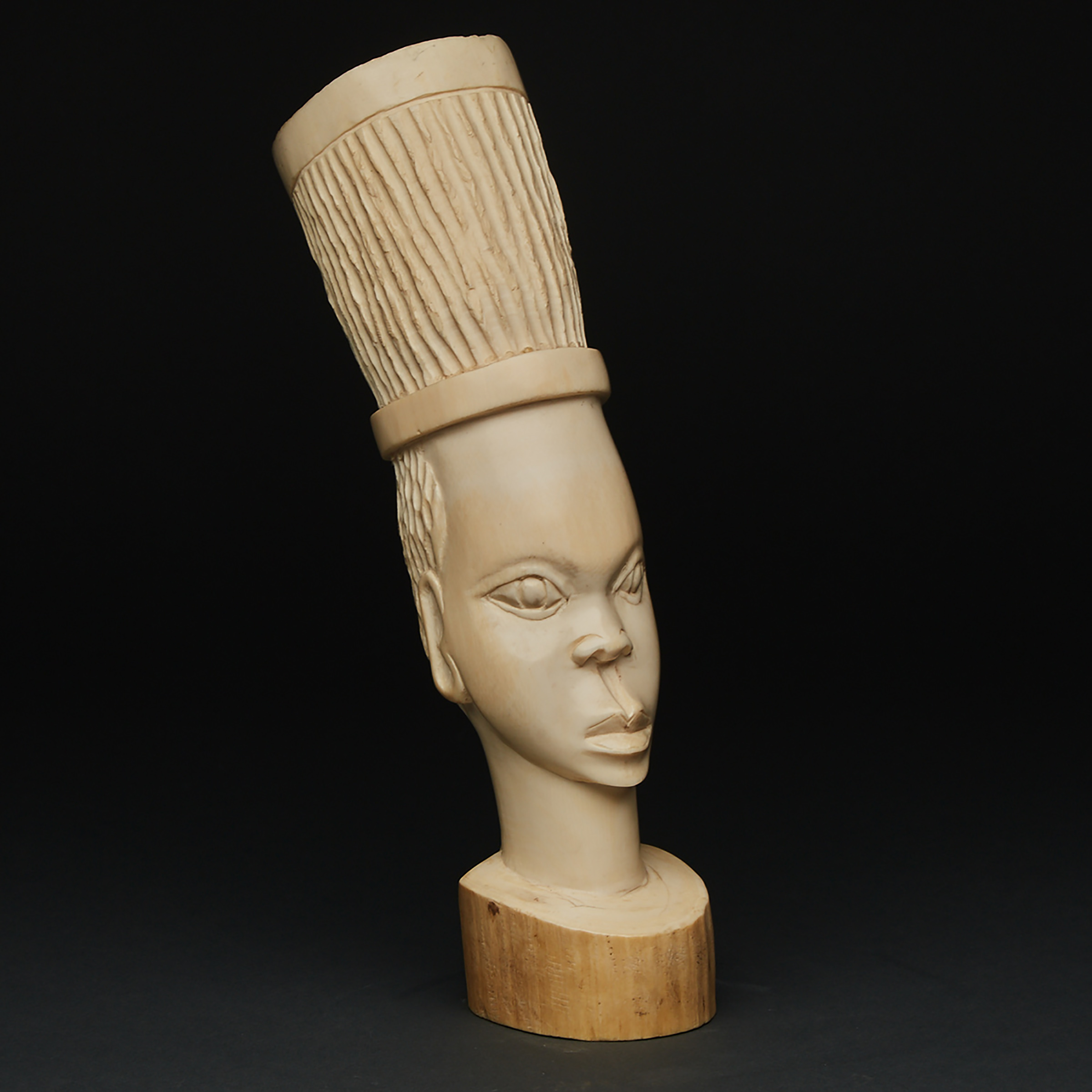 African Carved Ivory Female Bust