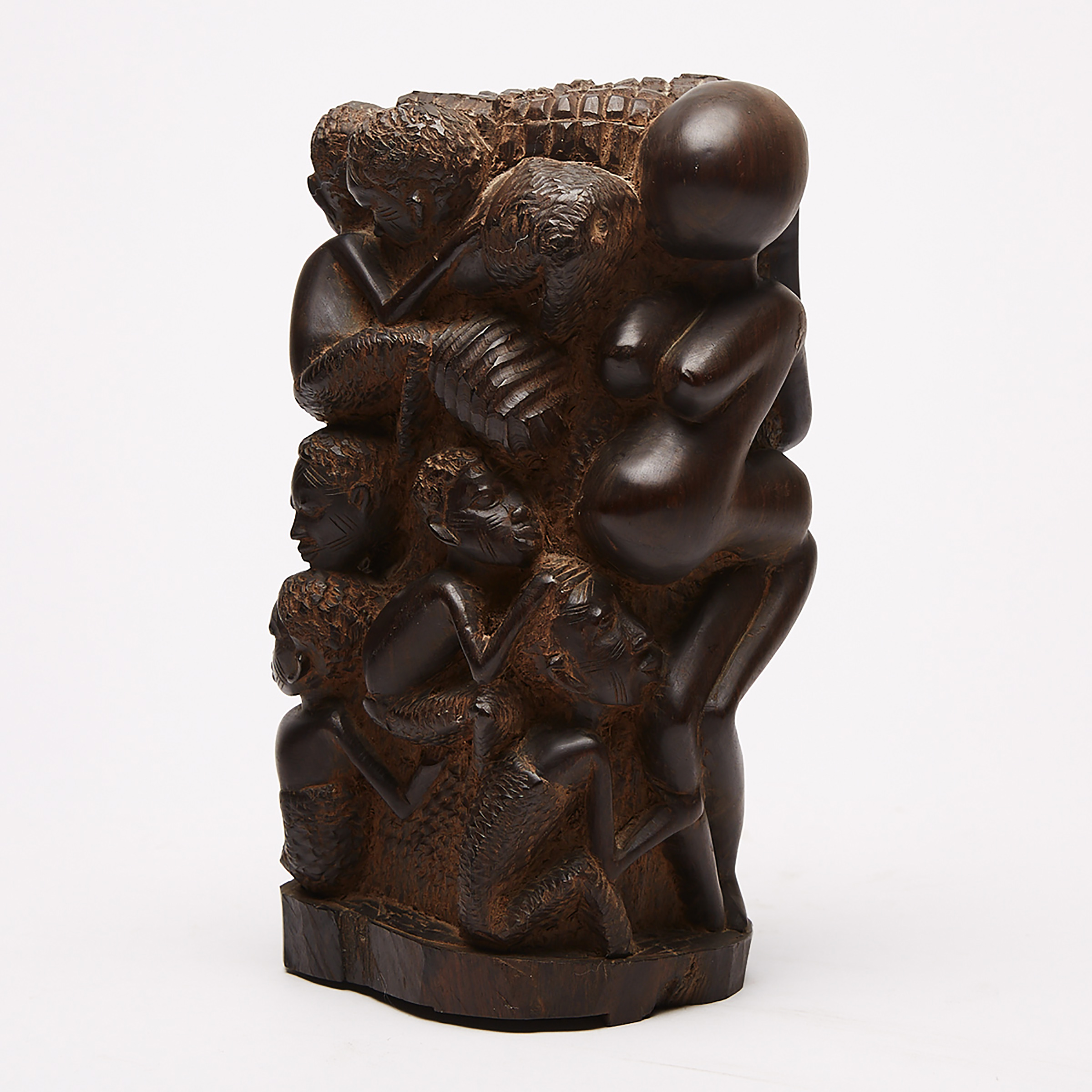 Makonde Carved Ebony Figural Group, East Africa