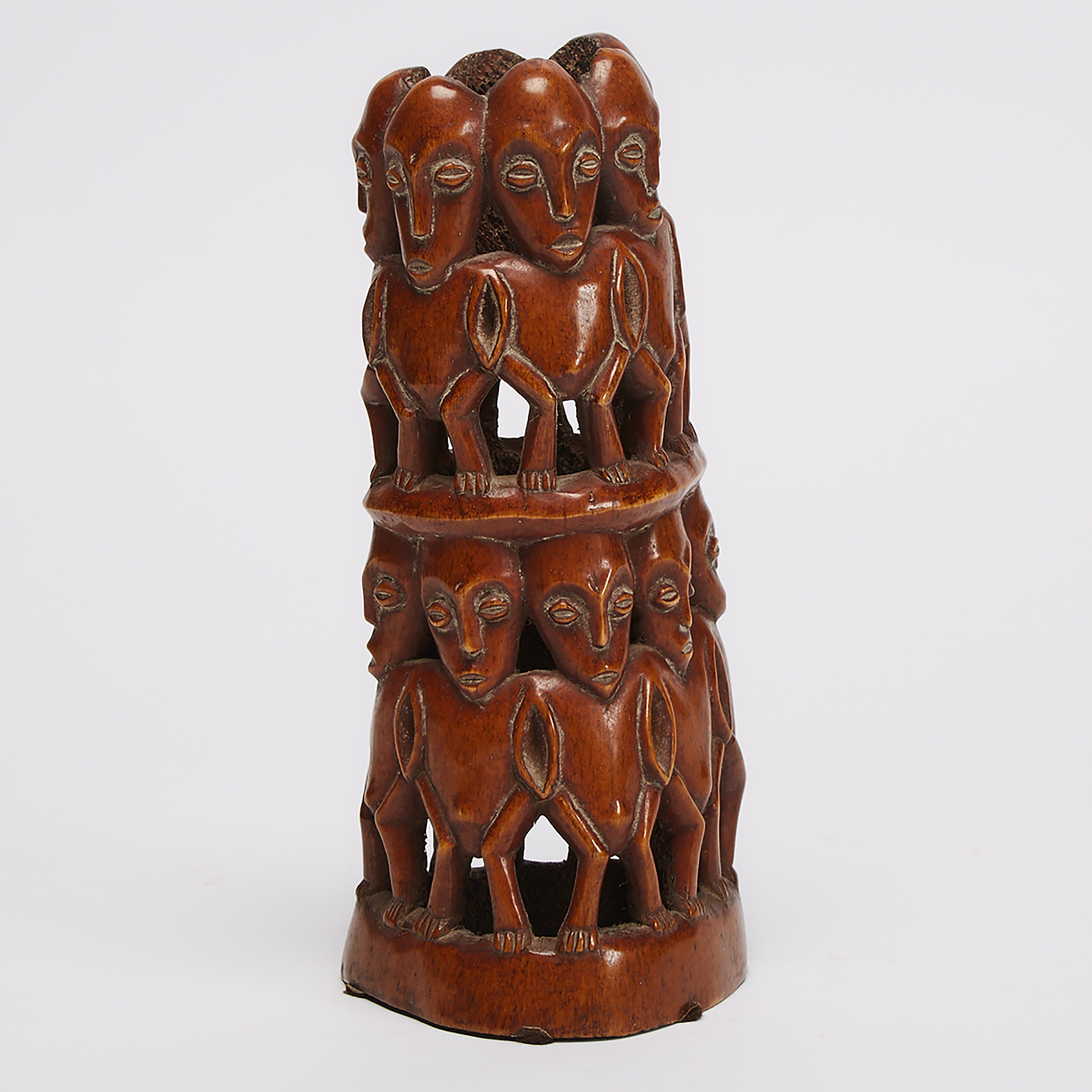 Lega Carved Hippopotamus Bone Figural Group, Democratic Republic of Congo, Central Africa