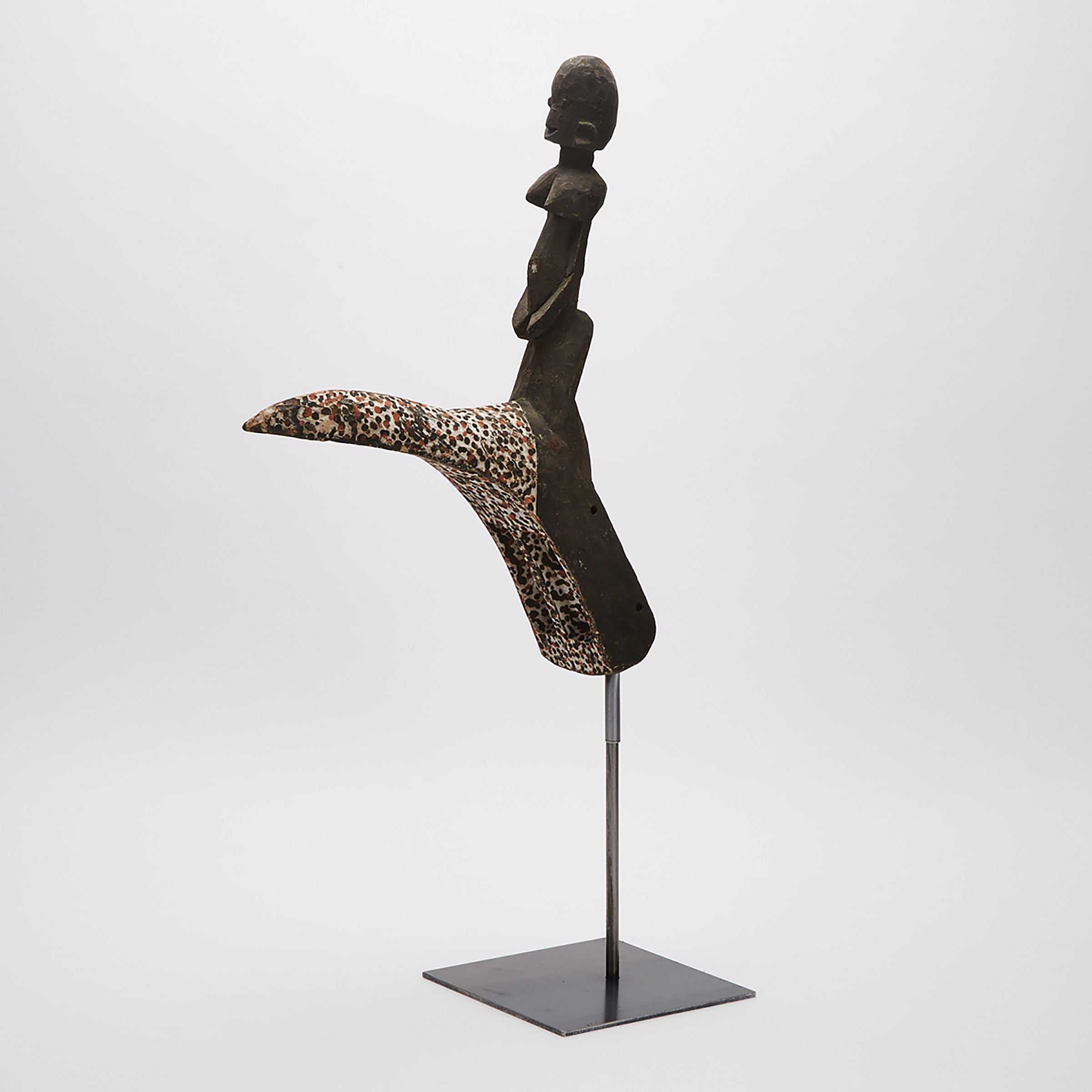 Modern Dogon Bird Mask with Figural Surmount, Mali, West Africa
