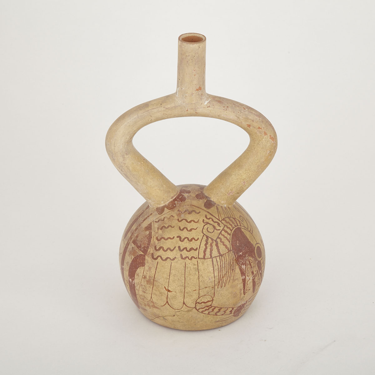 Middle Mochica Pottery Stirrup Spouted Vessel, Peru, 400-600 A.D.