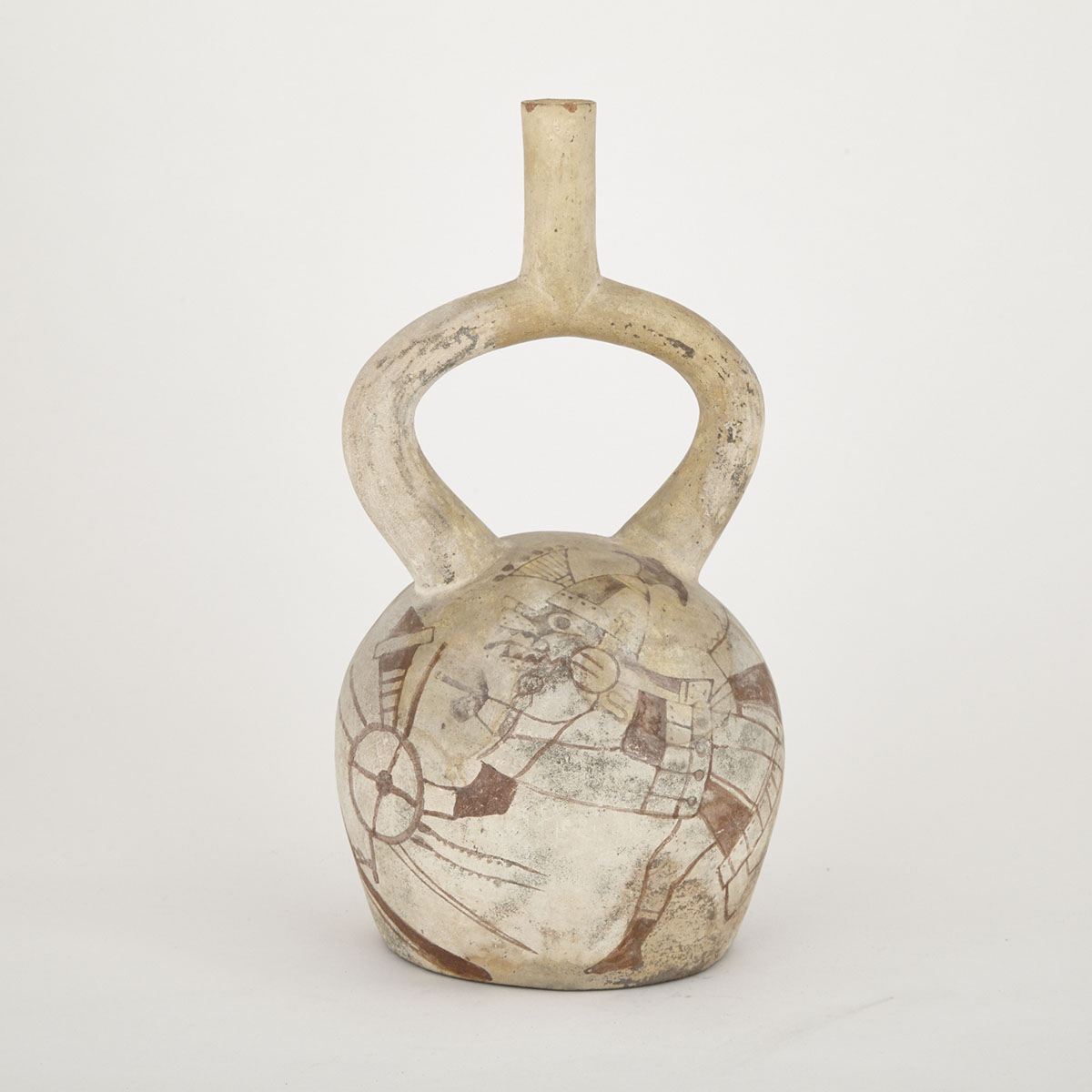 Middle Mochica Pottery Stirrup Spout Vessel, Peru, 400-600 A.D.