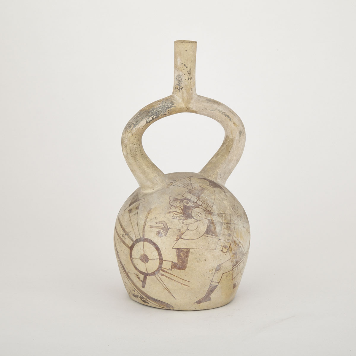 Middle Mochica Pottery Stirrup Spout Vessel, Peru, 400-600 A.D.