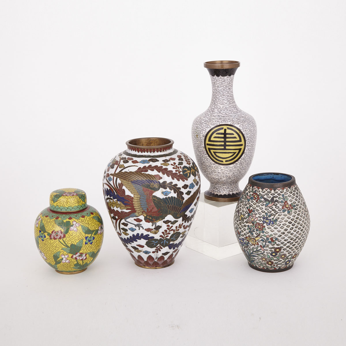 Four Cloisonne Vessels, early 20th Century