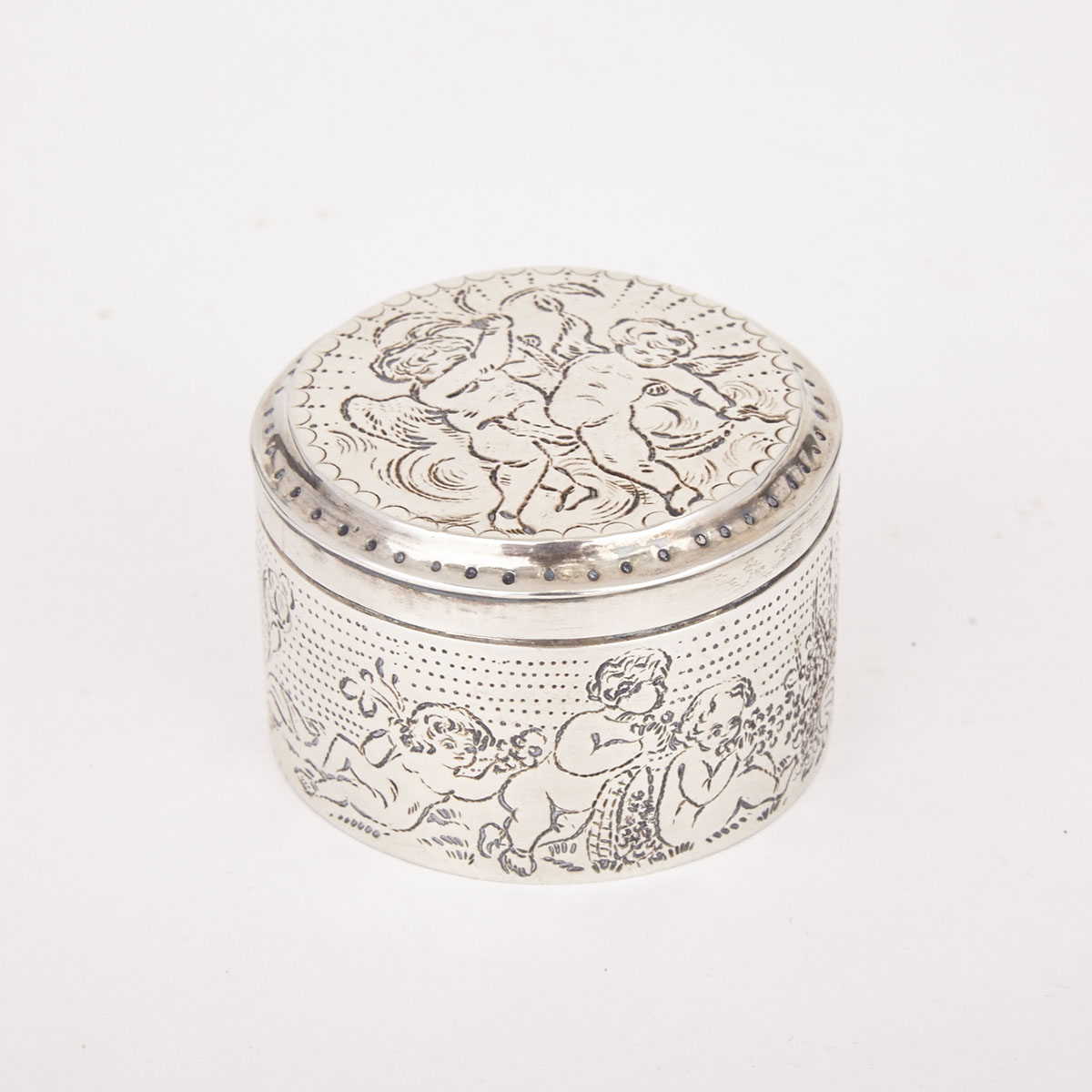 Swedish Silver Circular Box, Stockholm, 1808