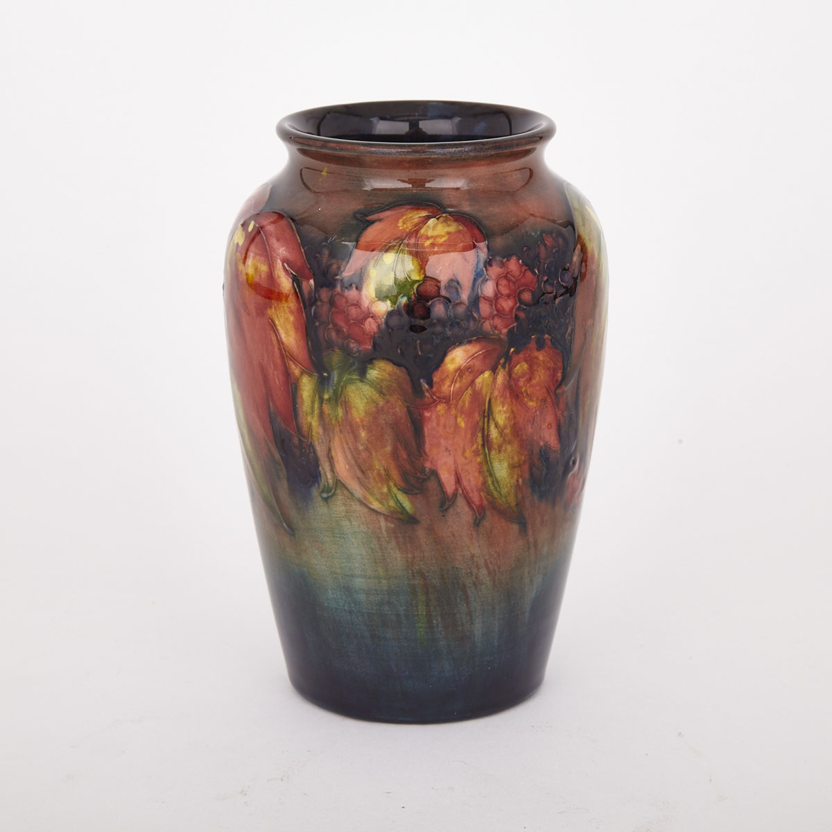 Moorcroft Flambé Blackberry and Leaf Vase, 1930s