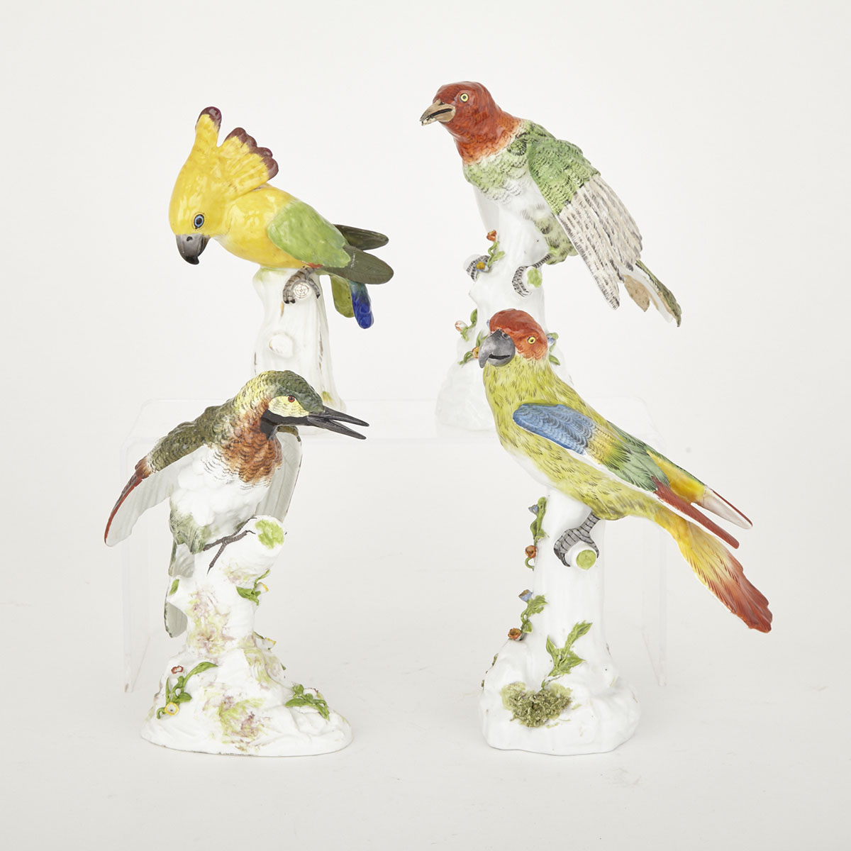 Four German Porcelain Models of Birds, late 19th century