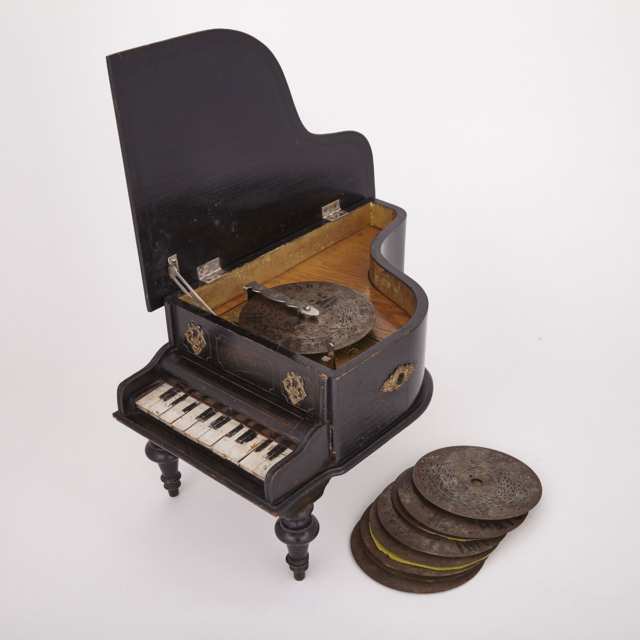 Imperator Grand Piano Form Disc Music Box, late 19th century