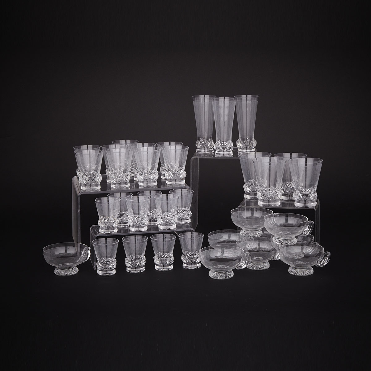 Daum ‘Sorcy’ Pattern Glassware, 20th century