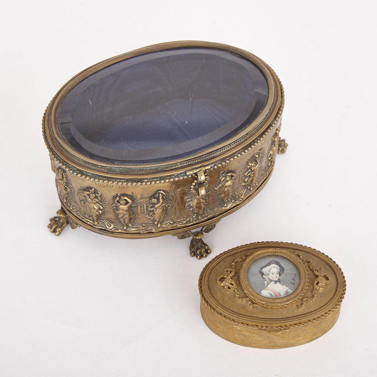 Two French Gilt Bronze Dresser Boxes, 19th/early 20th century