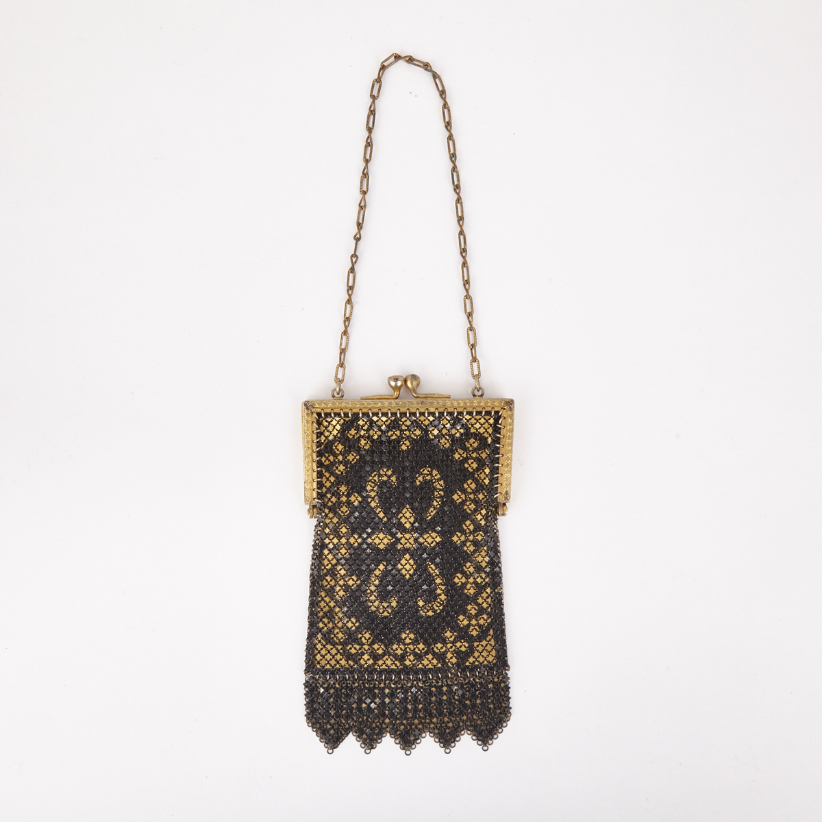 Art Deco Enamelled Mesh Evening Bag, Mandalian Manufacturing Co., c.1925