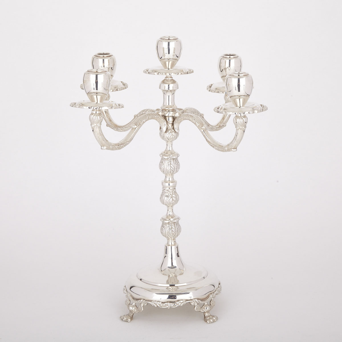 Mexican Silver Five-Light Candelabrum, mid-20th century