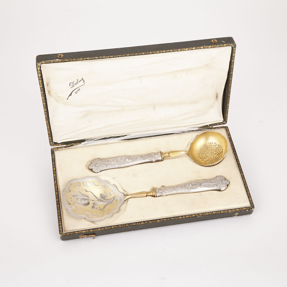 Pair of French Silver Parcel-Gilt Strawberry Servers, E. Molle, c.1900                                                                                        
