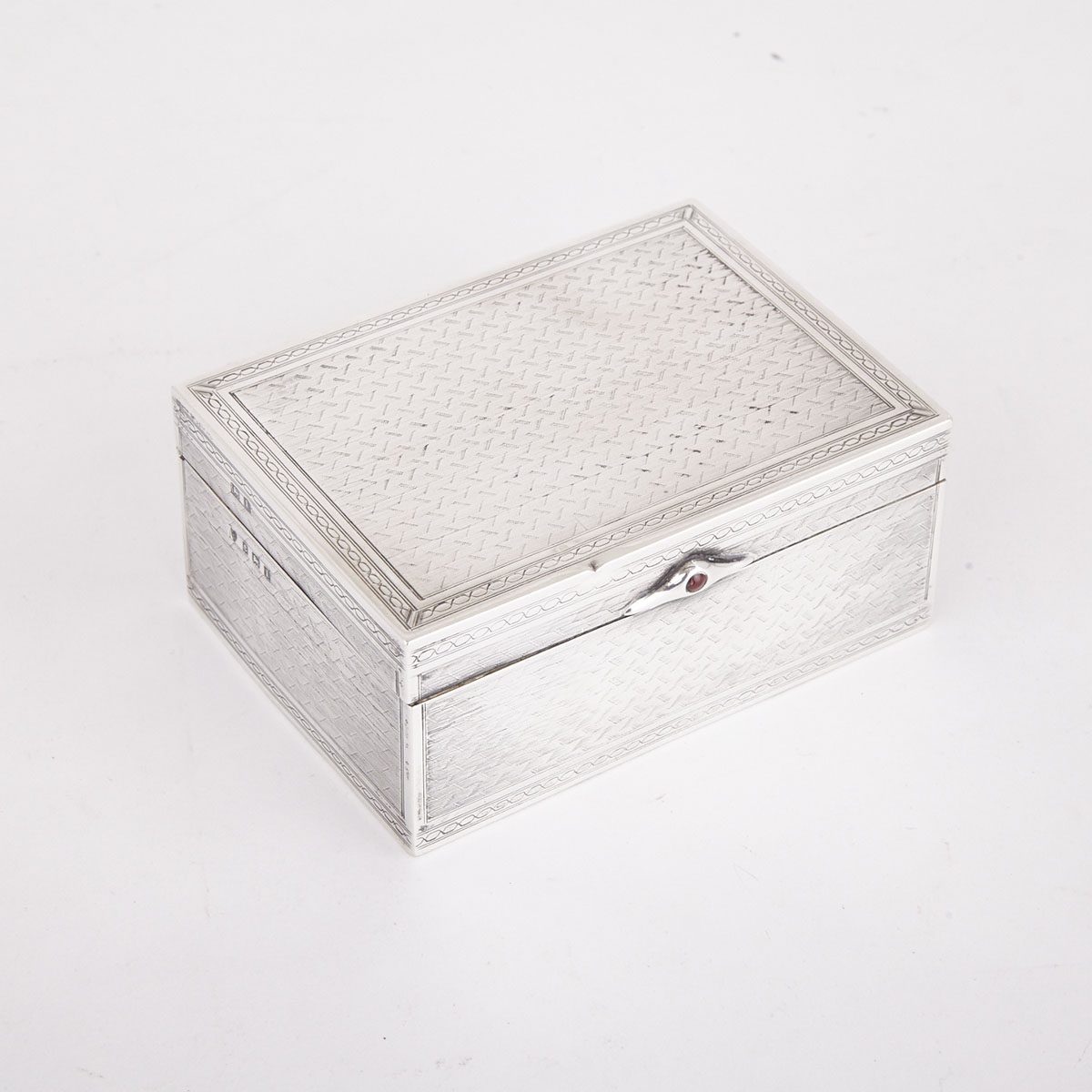 English Silver Cigarette Box, Williams Ltd., Birmingham, 1910