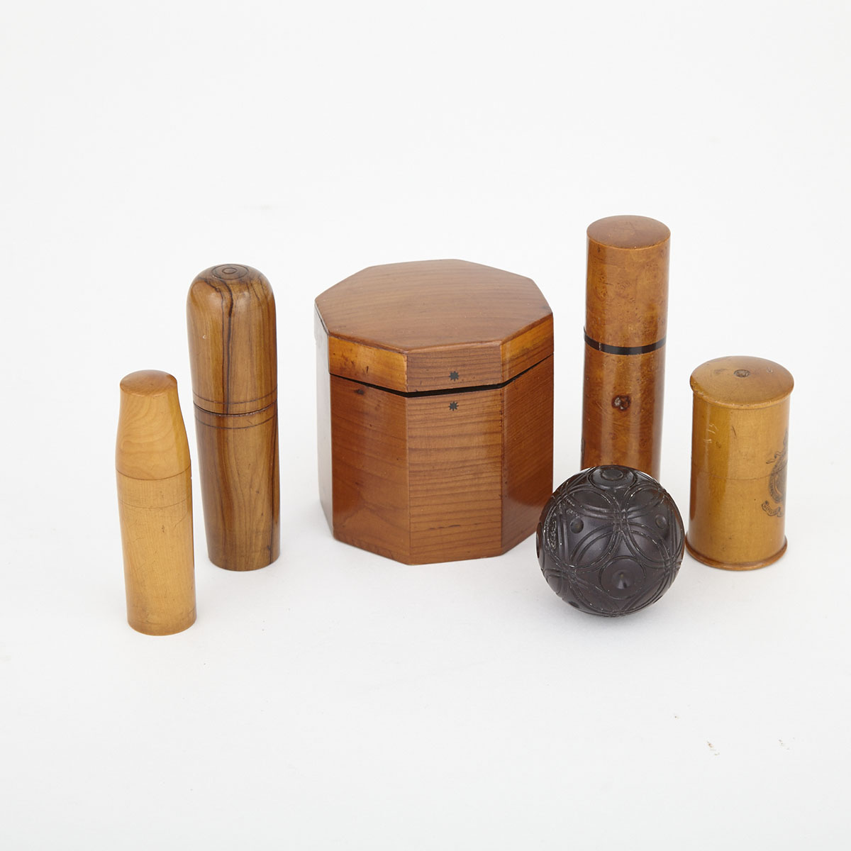Collection of Treen Containers, 19th century