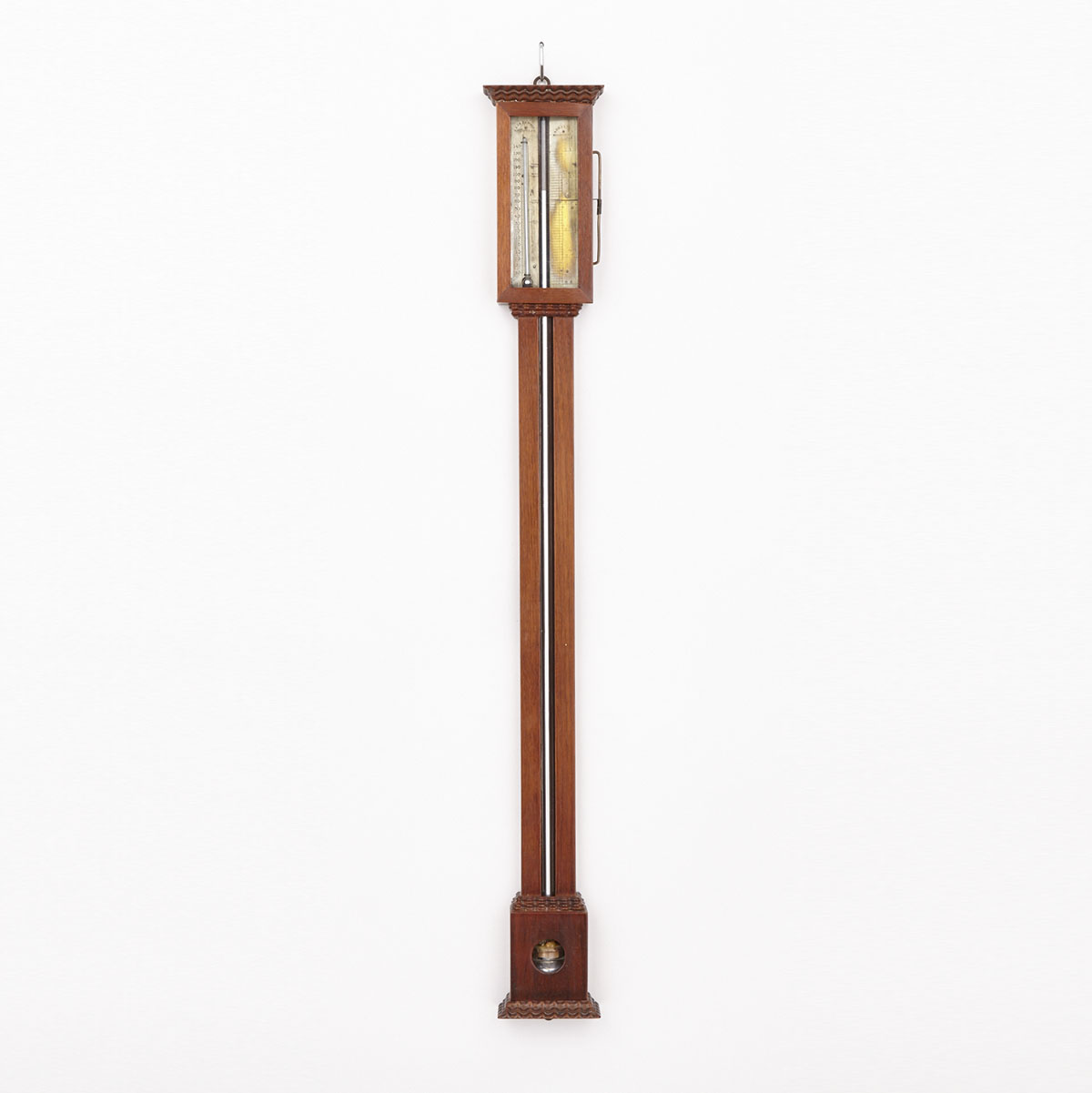 American Mahogany Stick Barometer, A.S. & J.A. West, Rochester, N.Y., c. 1850