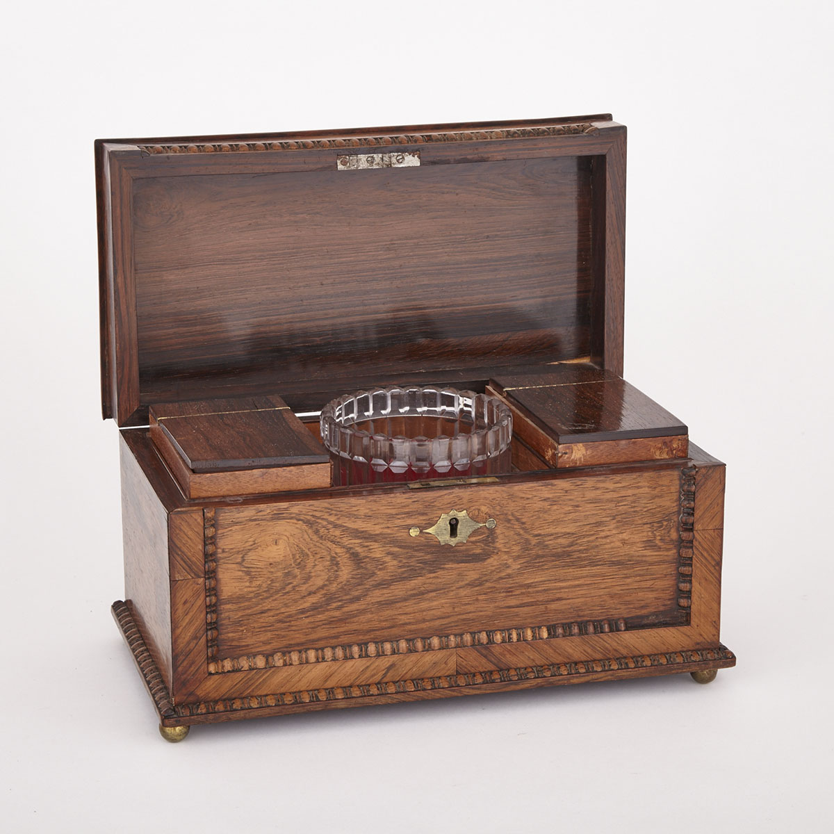 Early Victorian Rosewood Tea Caddy, c.1840