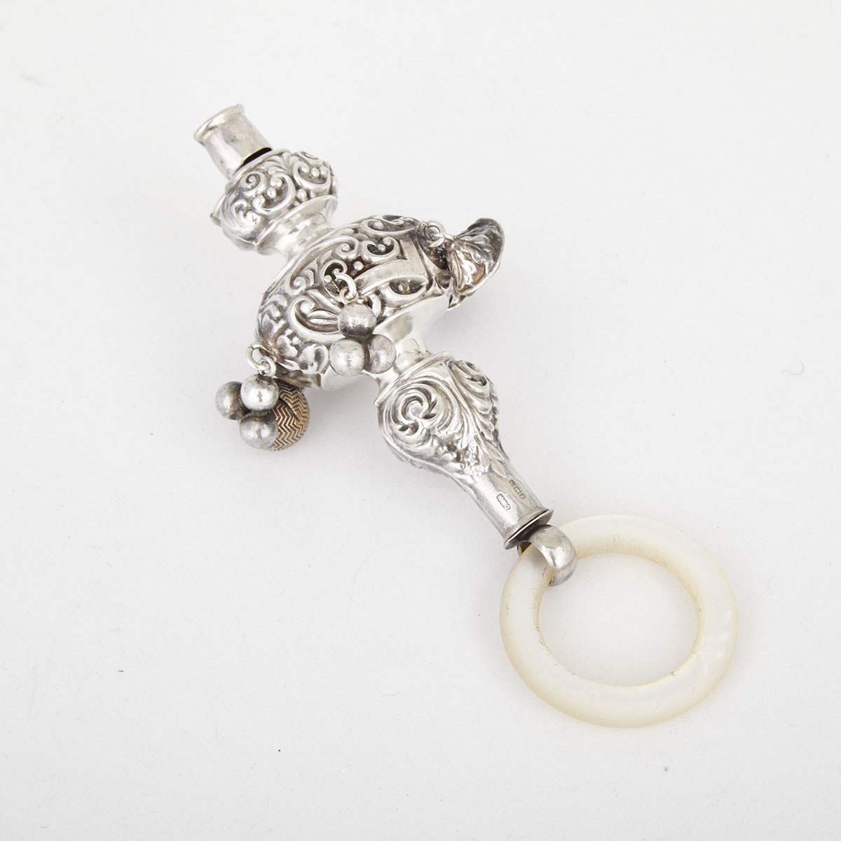 Edwardian Silver Child’s Rattle and Whistle, Crisford & Norris, Birmingham, 1905