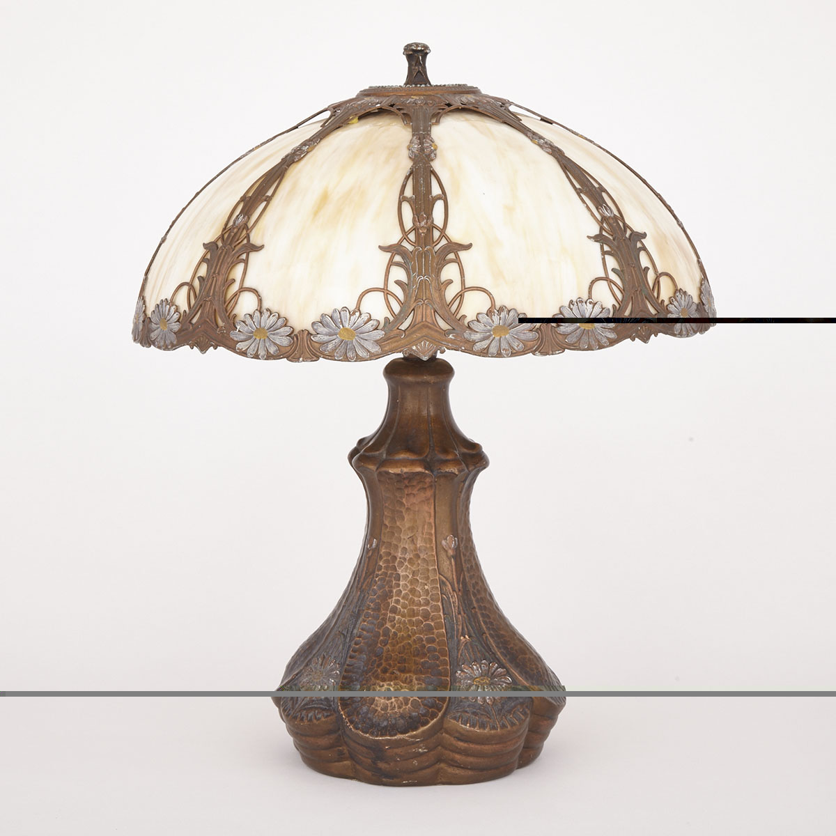 American Slag Glass Table Lamp, c.1900