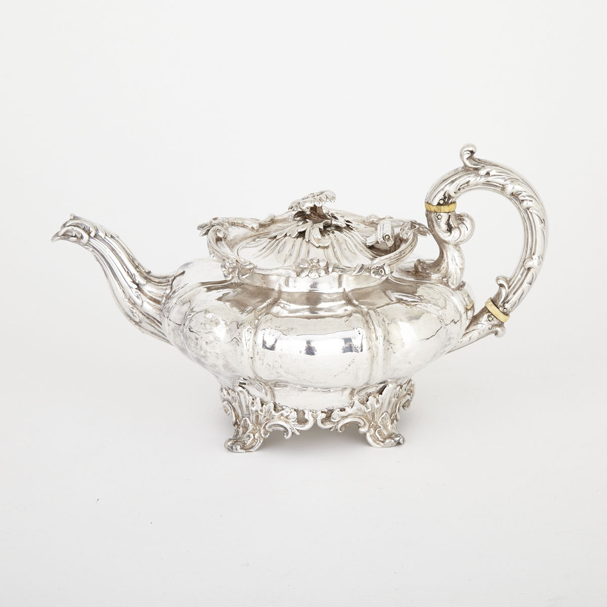 William IV Silver Teapot, Messrs. Barnard, London, 1833