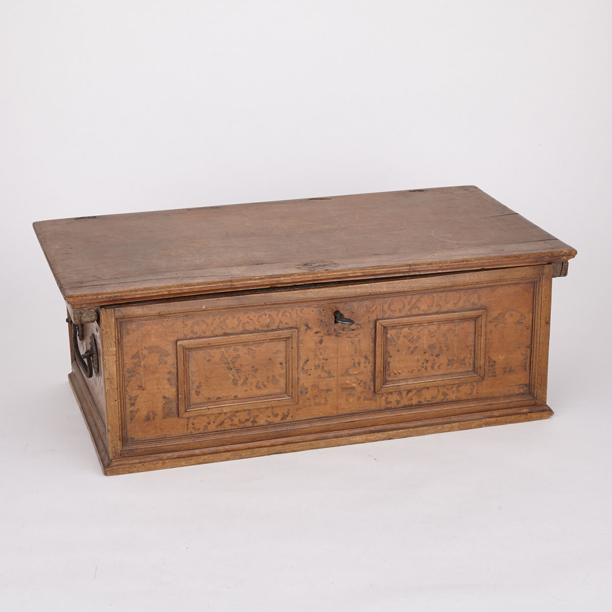 Continental Punch Decorated Walnut Chest, 18th century