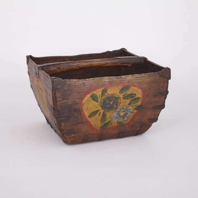 Wooden Rice Basket, 19th Century