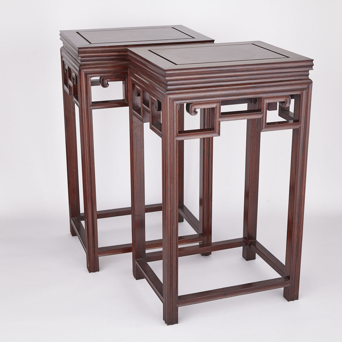A Pair of Hardwood Side Tables, Early 20th Century