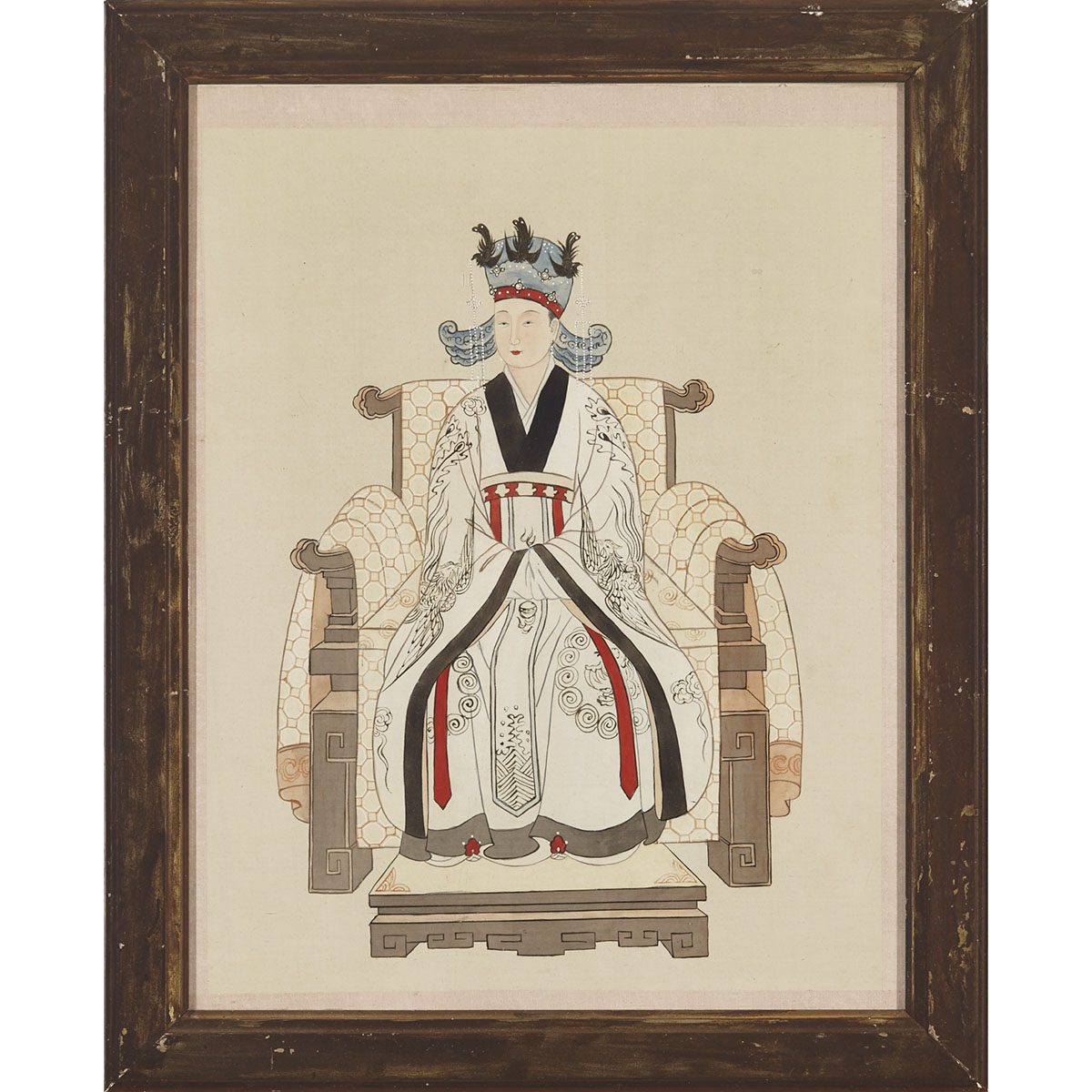 Two Korean Emperor and Empress Watercolors 
