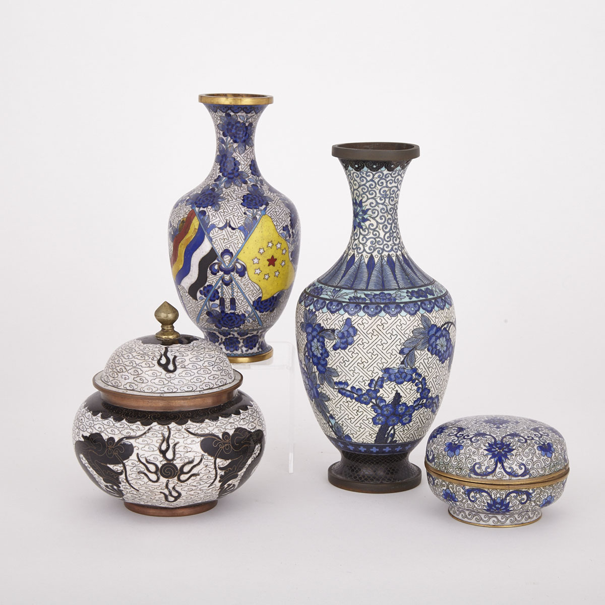 Group of Four Cloisonne Items, Early 20th Century