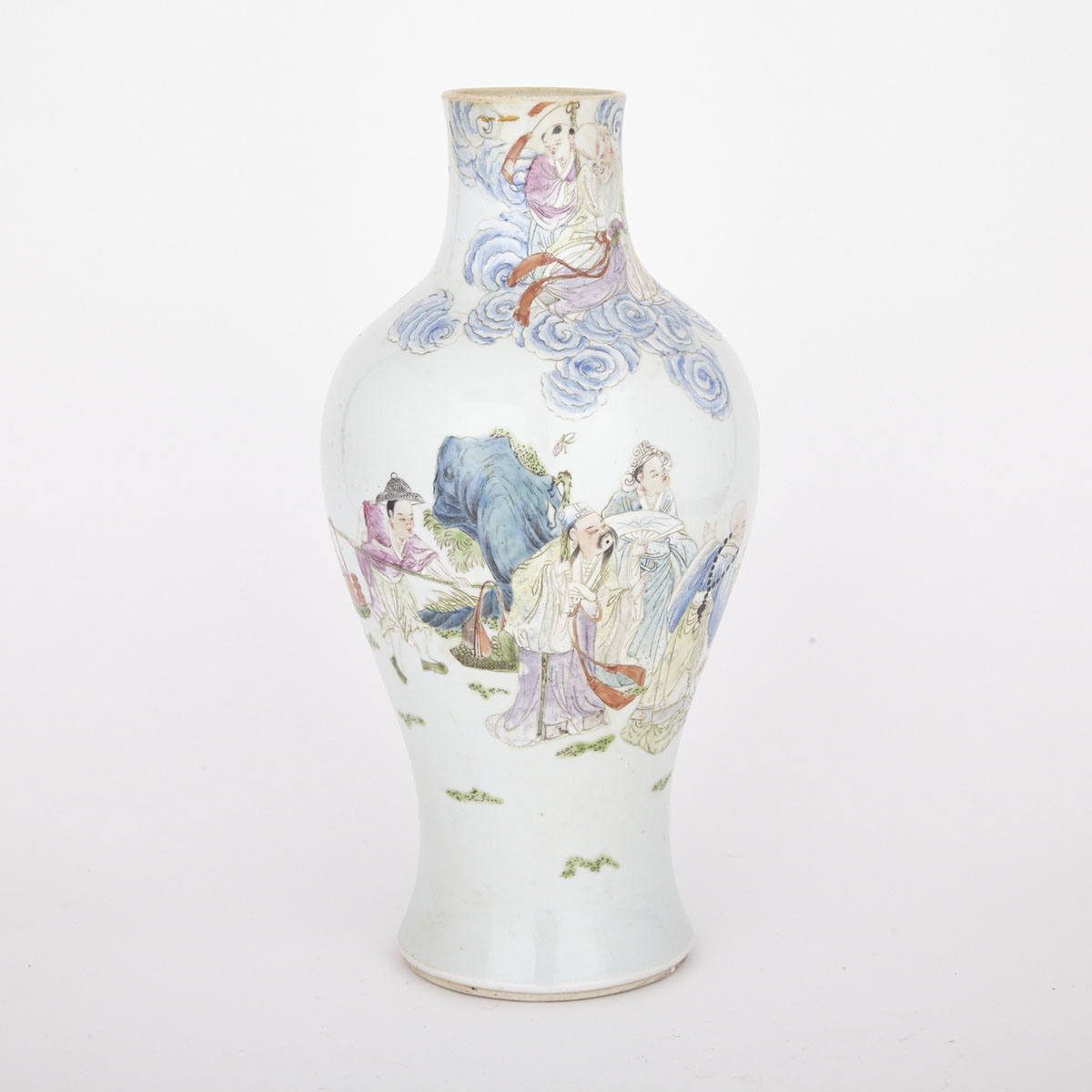 Famille Rose Figural Vase, 19th Century