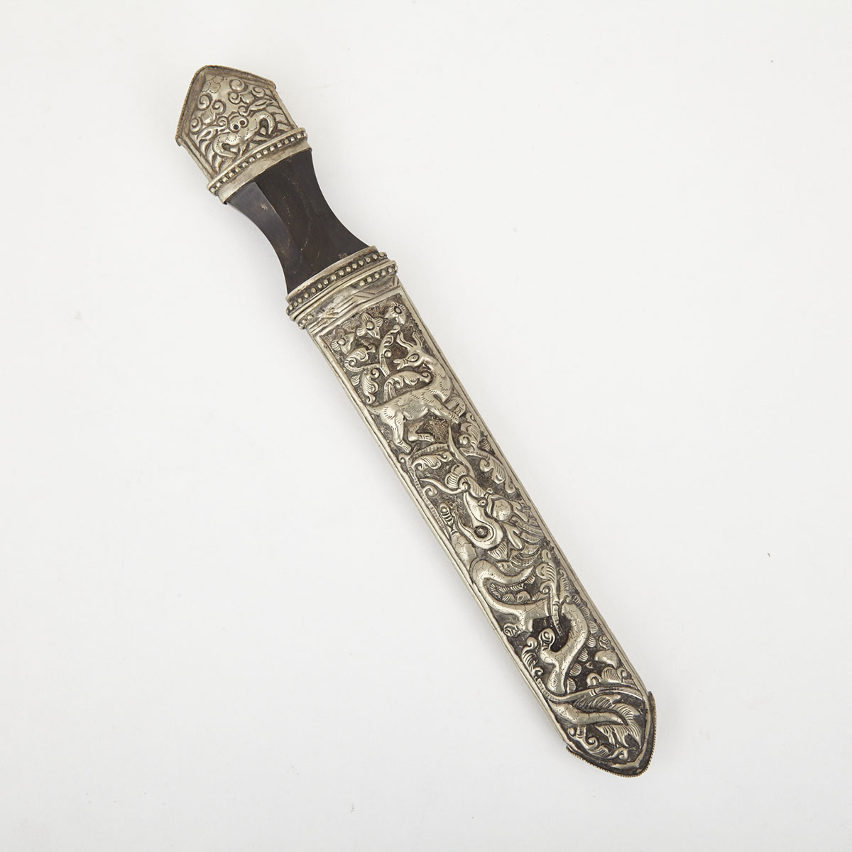 A Tibetan Silver Alloy Dagger, 19th Century