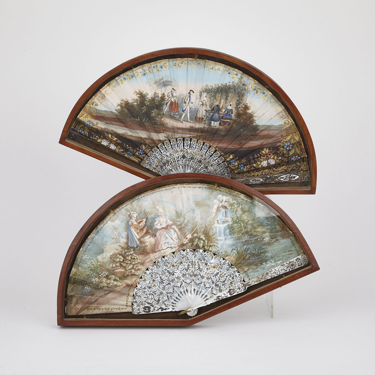 Pair of Cased French Fans, early 20th century