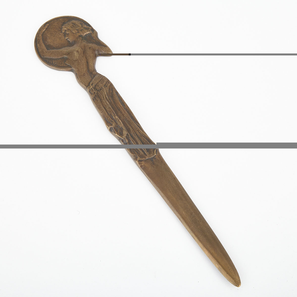 FLORENCE WYLE, O.S.A., R.C.A., (Canadian, 1881-1968) Bronze Figural Letter Opener, early 20th century