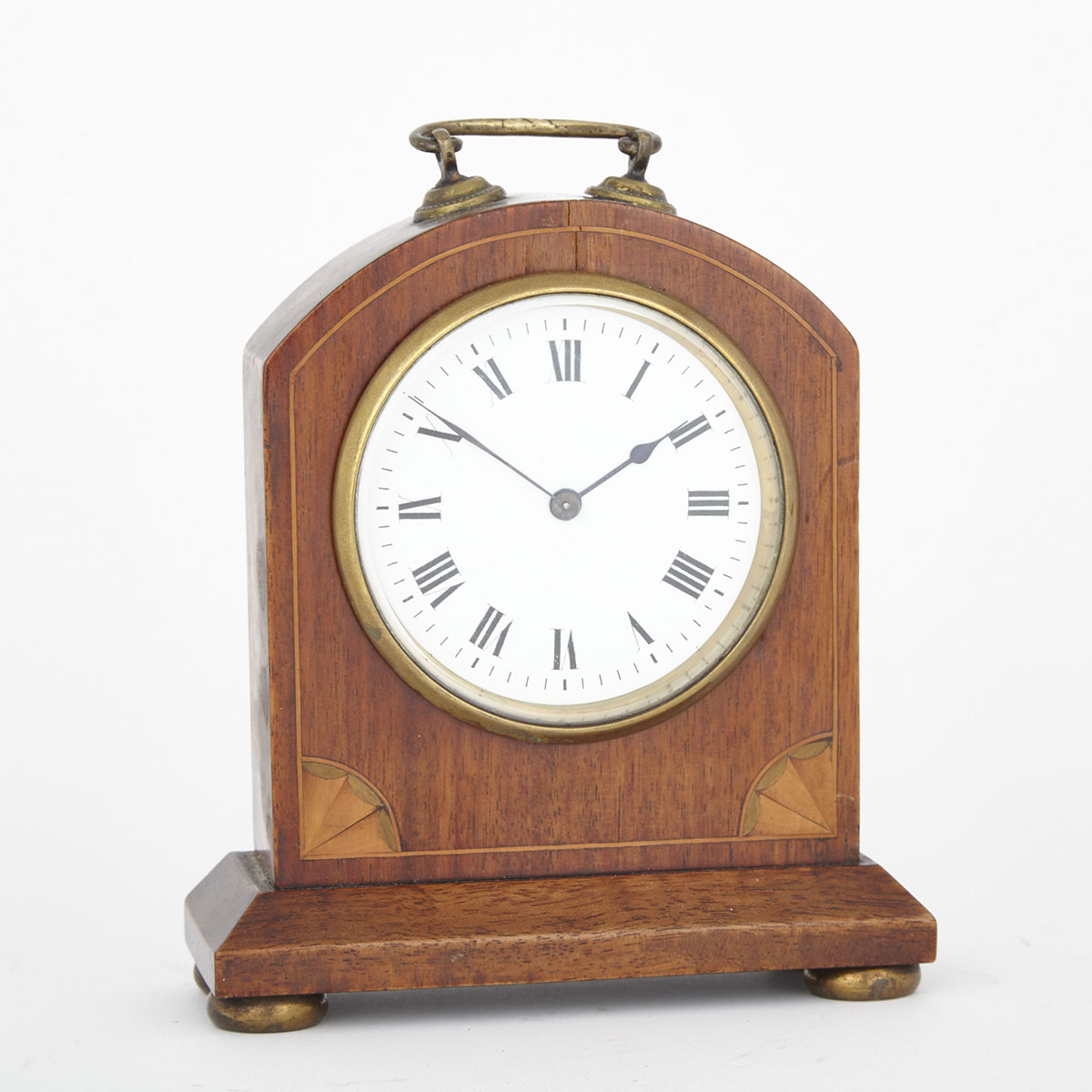 Edwardian Mahogany Desk Clock, early 20th century