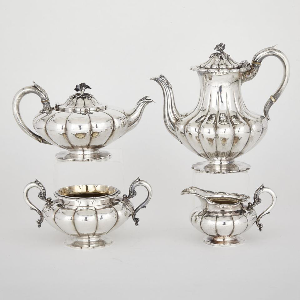Assembled William IV Silver Tea and Coffee Service, Edward, Edward Jr., John & William Barnard and William Bateman II, London, 1831/34