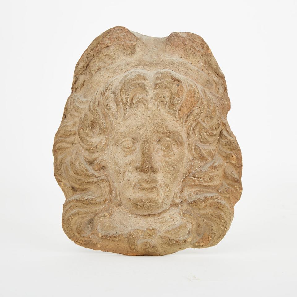 Etruscan Terracotta Mask of Medusa Antefix, 300-250 BC