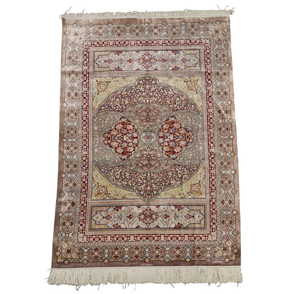 Fine Silk Tehran Carpet, Persian, late 20th century